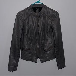 WHBM Coated Demin Jacket in Gunmetal